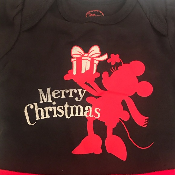 Disney Minnie Mouse Baby Girl 2 piece Christmas Outfit Sz 9 Months - Picture 4 of 7